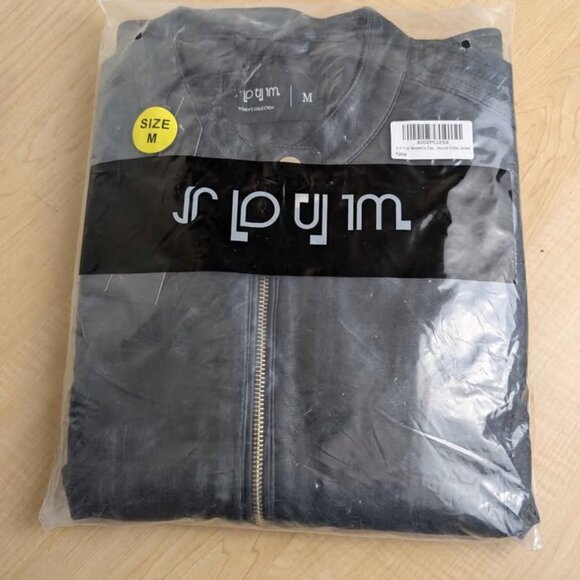 SPYM Womens Medium Faux Leather Jacket, Casual Fashion Zip Up Round Collar Coat - Picture 8 of 9